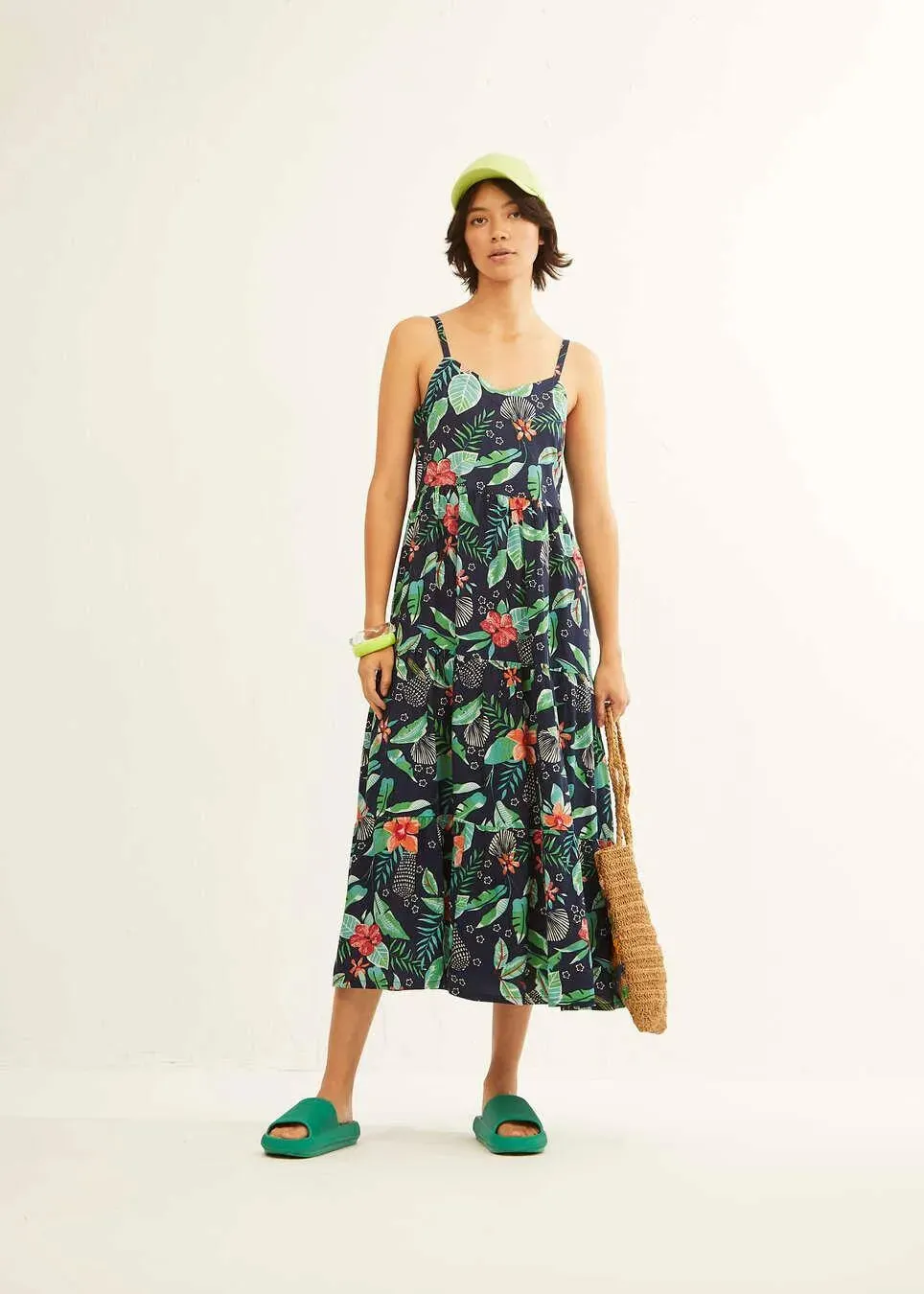 Vestido Xantik Tirantes Largo Navy Nature's Harmony
