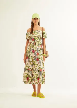 Vestido Xantik Volante Escote White Nature's Harmony