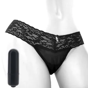 Vibrating Panties with Hidden Vibe Pocket Black /L