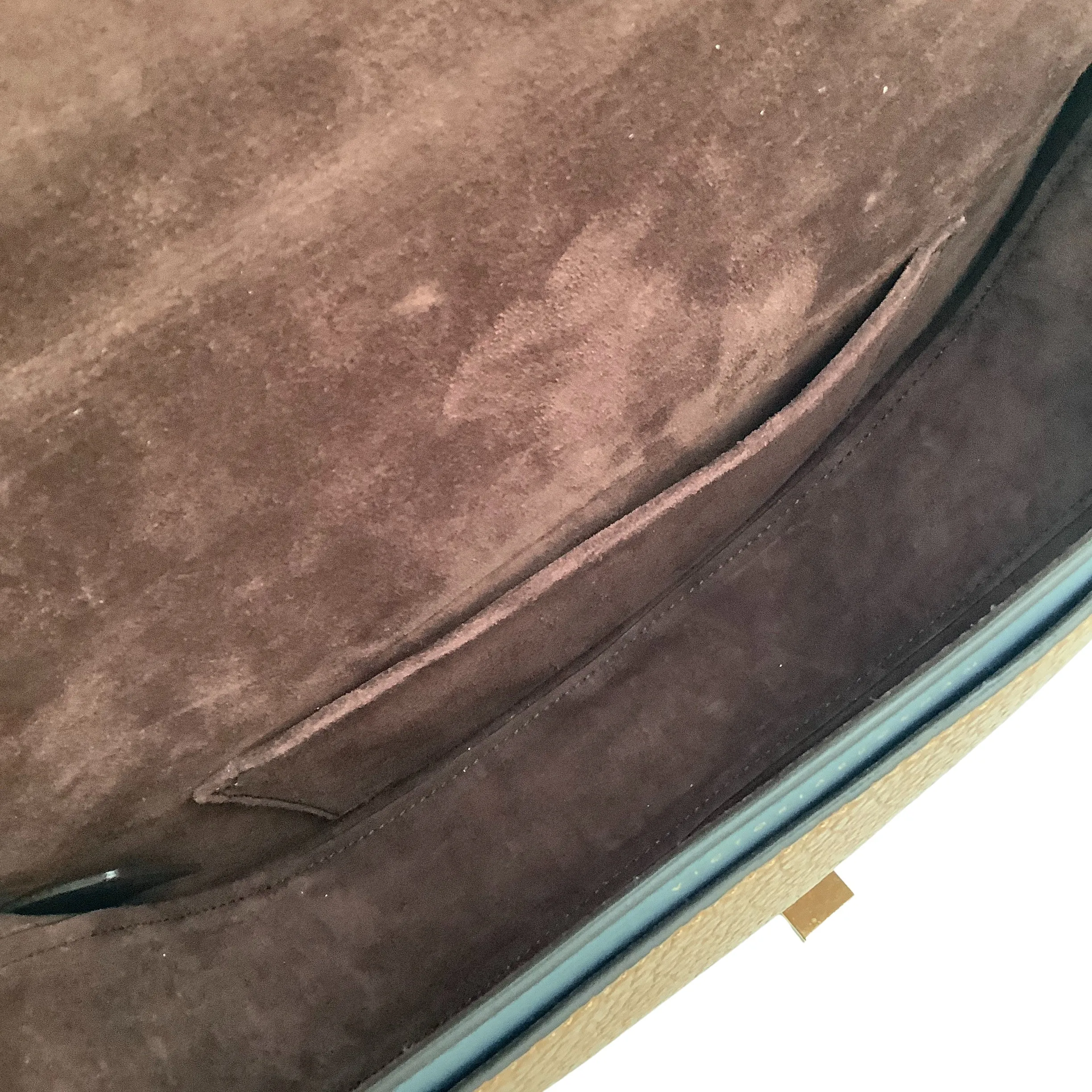 Victoria Beckham Navy Blue / Brown Leather Half Moon Shoulder Bag