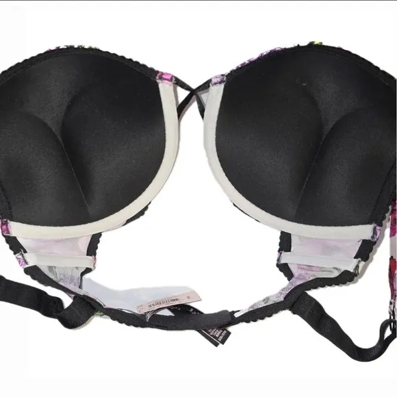 🆕Victoria’s Secret Shine Strap Bombshell Add 2 Cup Bra in Dark Floral - 32D NWT