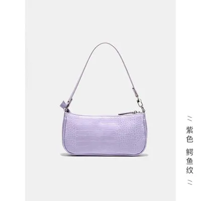 Vintage Alligator Baguette Shape Bag Luxury Leather Handbag 2020 New Fashion Shoulder Bag Womens Messenger Crossbody Bags
