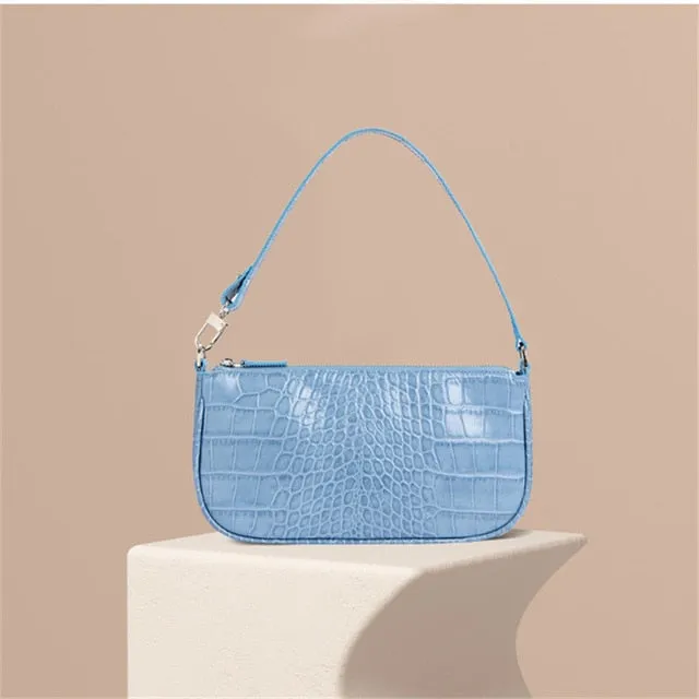 Vintage Alligator Baguette Shape Bag Luxury Leather Handbag 2020 New Fashion Shoulder Bag Womens Messenger Crossbody Bags