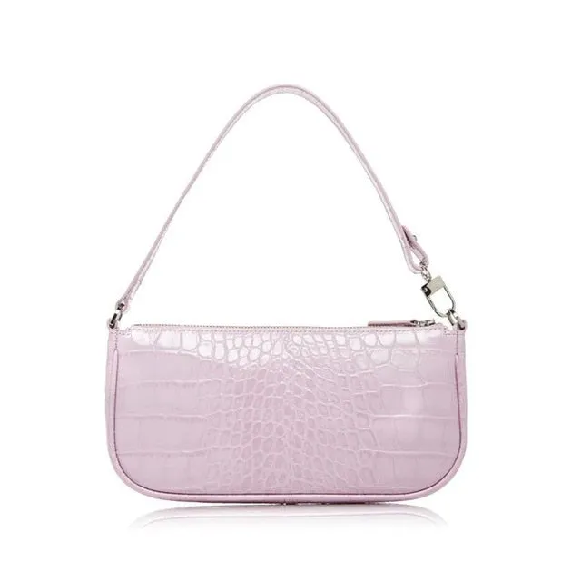 Vintage Alligator Baguette Shape Bag Luxury Leather Handbag 2020 New Fashion Shoulder Bag Womens Messenger Crossbody Bags