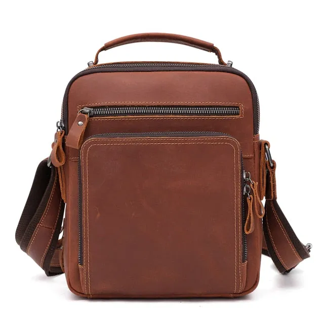 Vintage Fashion Genuine Leather Messenger Bag Shoulder Bag Crossbody Bag