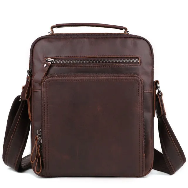 Vintage Fashion Genuine Leather Messenger Bag Shoulder Bag Crossbody Bag