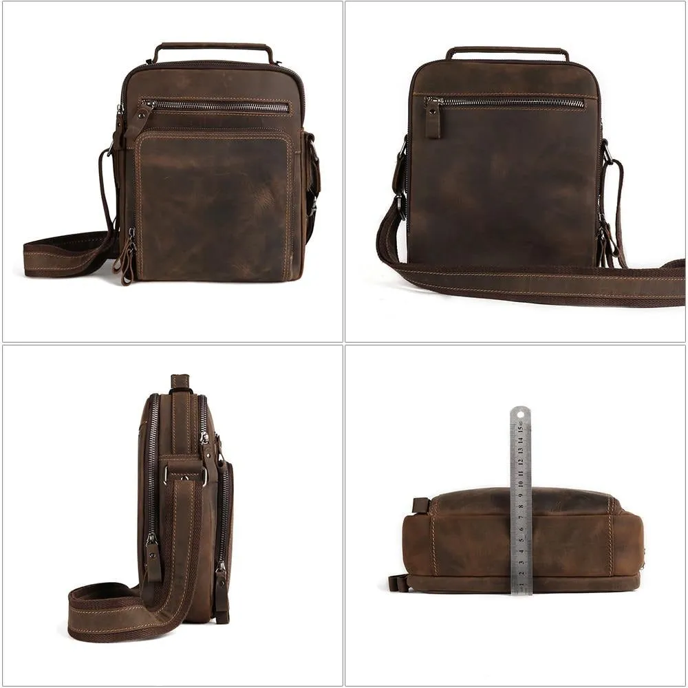 Vintage Fashion Genuine Leather Messenger Bag Shoulder Bag Crossbody Bag