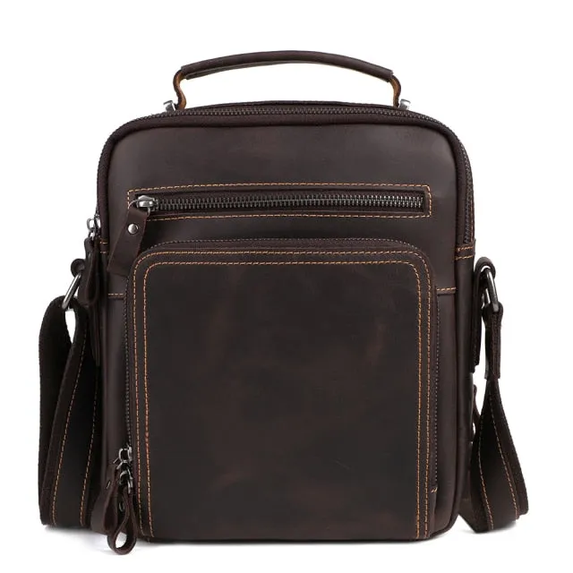 Vintage Fashion Genuine Leather Messenger Bag Shoulder Bag Crossbody Bag