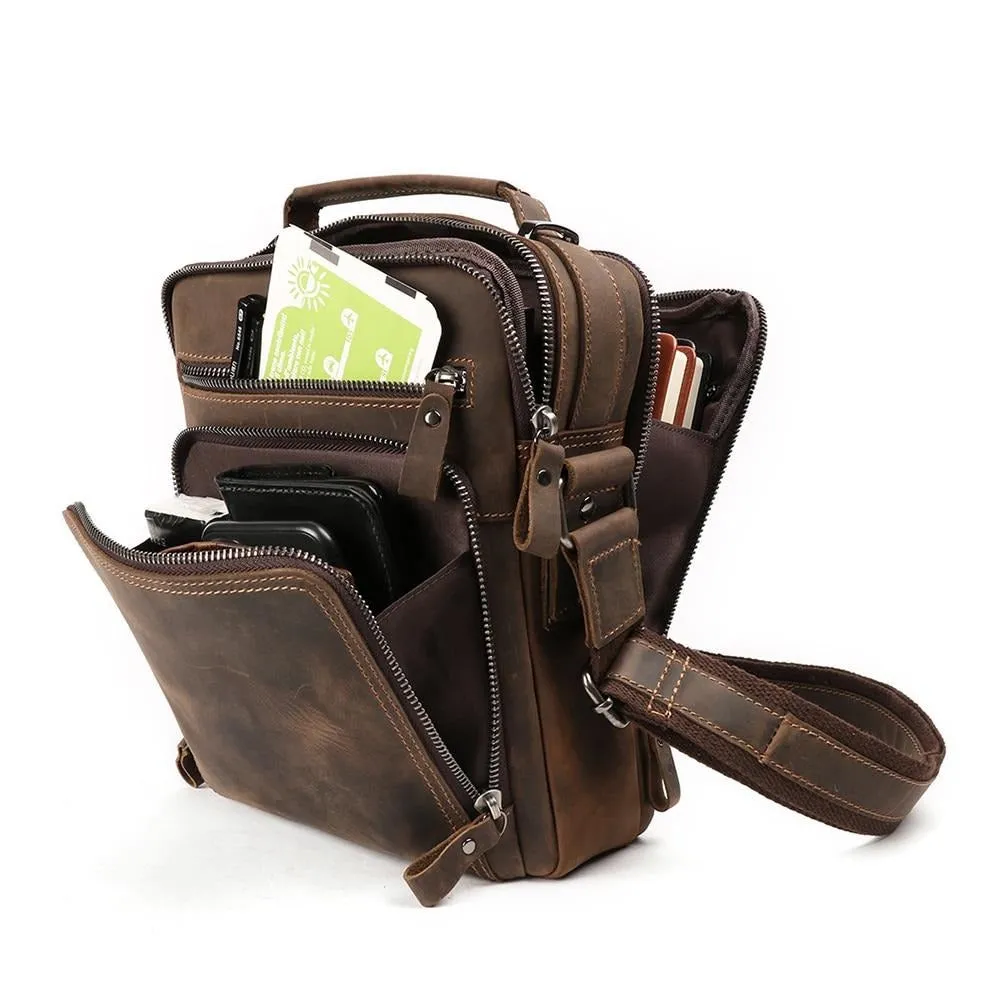 Vintage Fashion Genuine Leather Messenger Bag Shoulder Bag Crossbody Bag