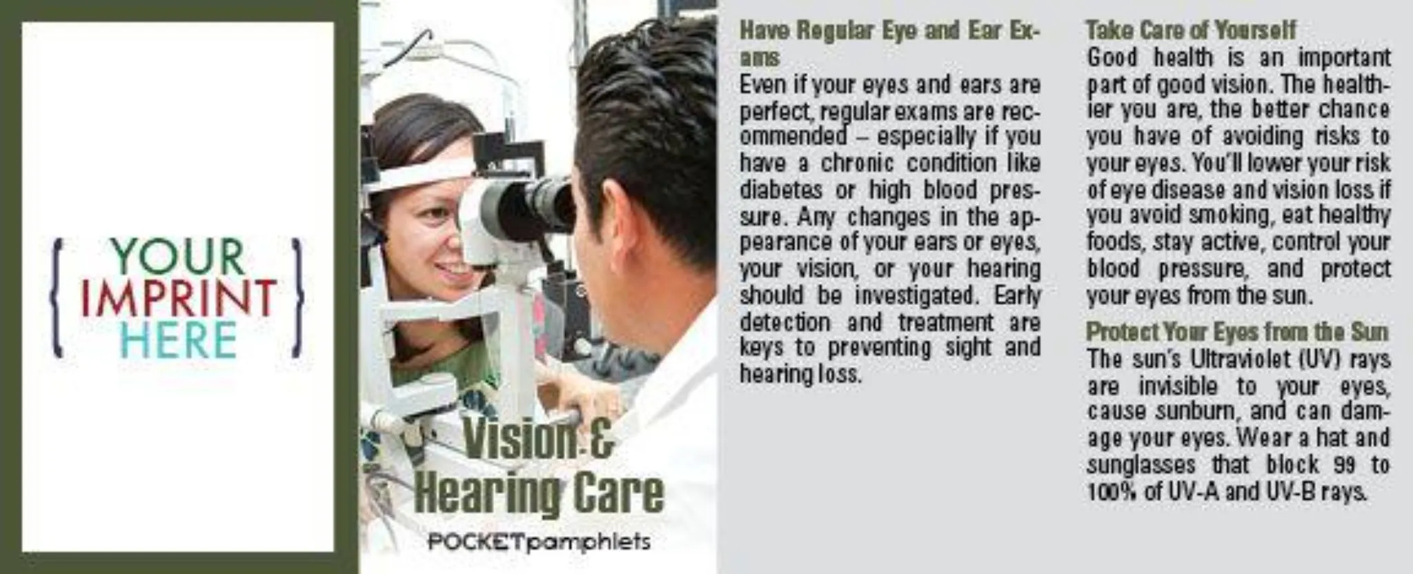 Vision & Hearing Care Pocket Pamphlet - #403762
