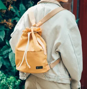 Voyage Backpack with Draw-String and Leather Trim