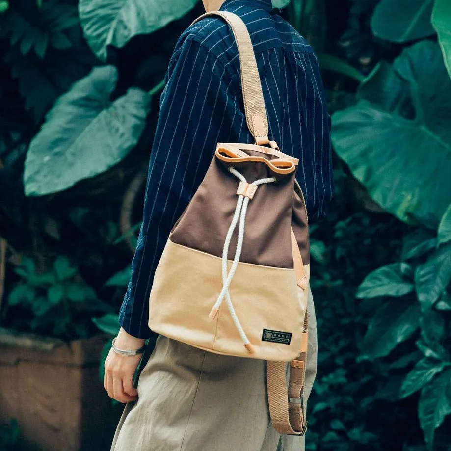 Voyage Backpack with Draw-String and Leather Trim