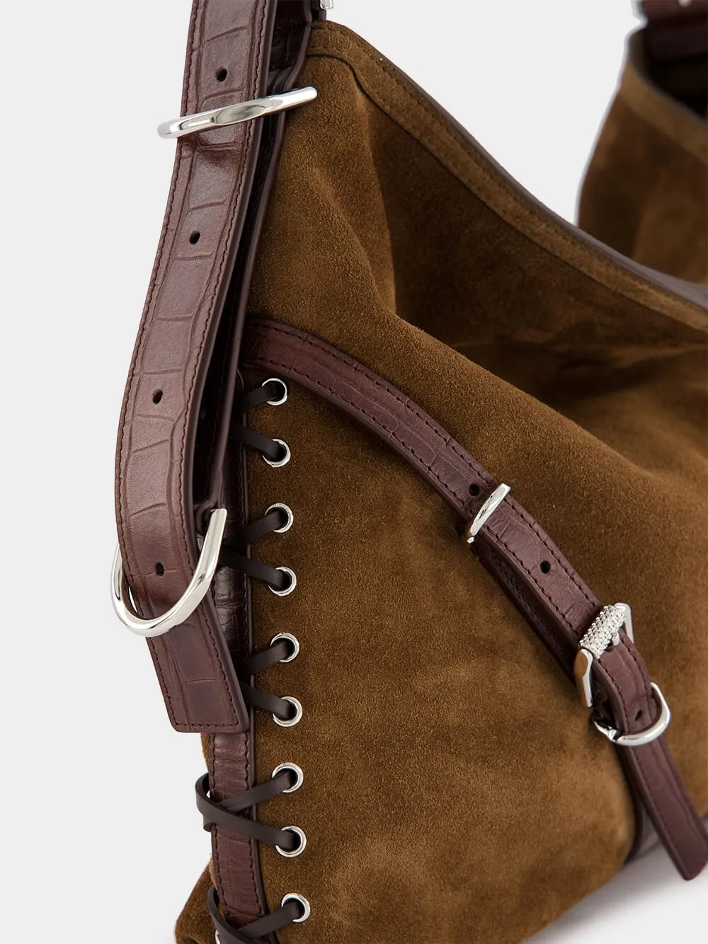 Voyou Medium Suede Shoulder Bag
