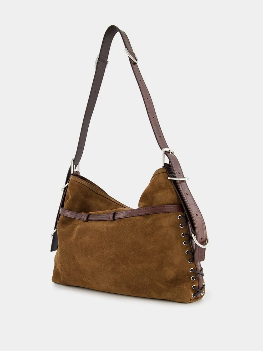 Voyou Medium Suede Shoulder Bag