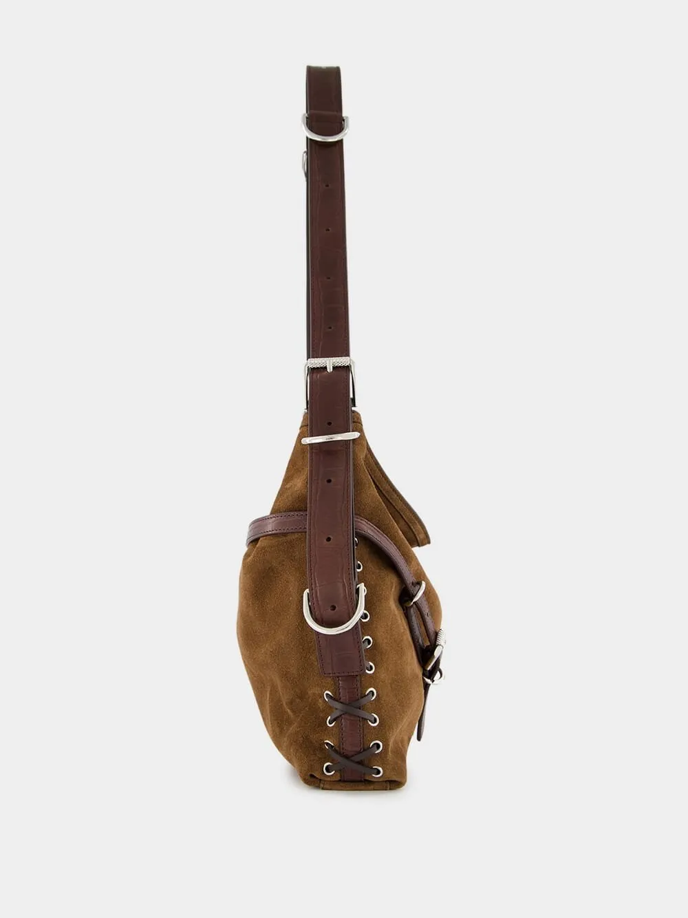 Voyou Medium Suede Shoulder Bag