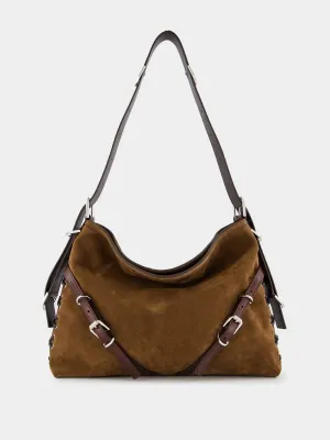 Voyou Medium Suede Shoulder Bag
