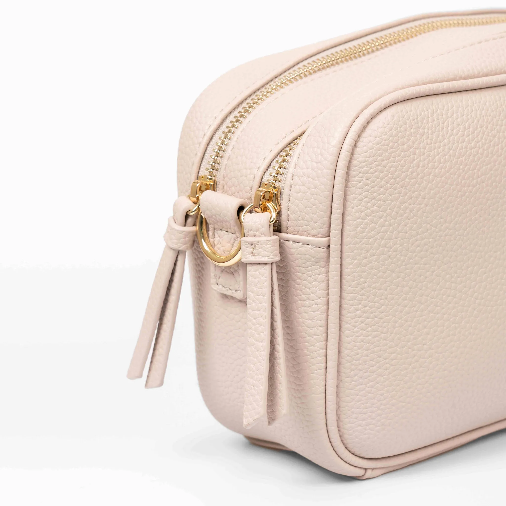 Willa Crossbody Bag - Nude, Pebbled Faux Leather
