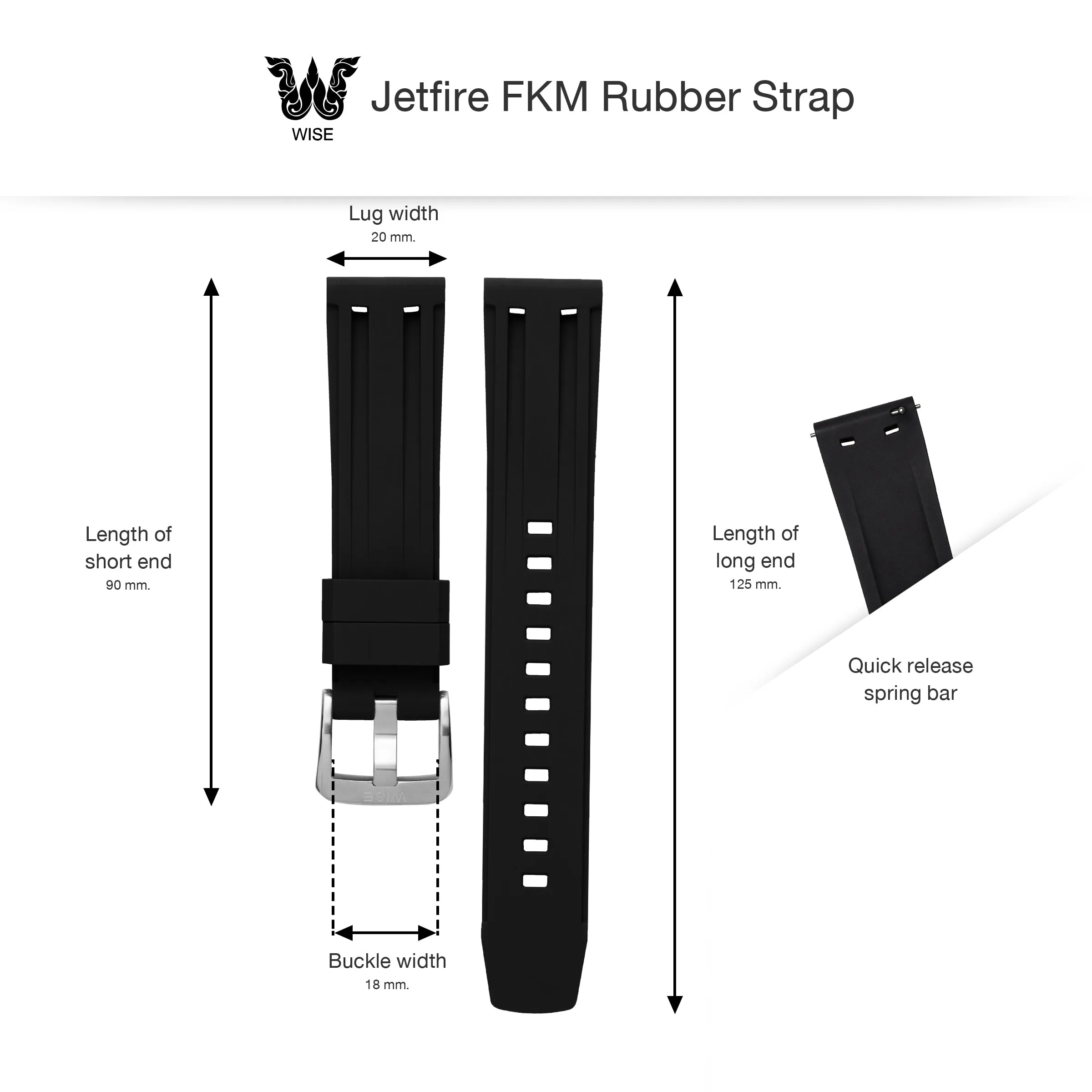 WISE Jetfire Strap (FKM Rubber) 20 mm.