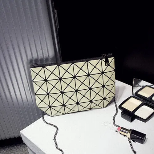 Women Fashion Fold Over Handbags Madam Geometric Goint Plaid Tote Casual Clutch Bags Messenger Bag Shoulder Bags Bolso Bao Bao