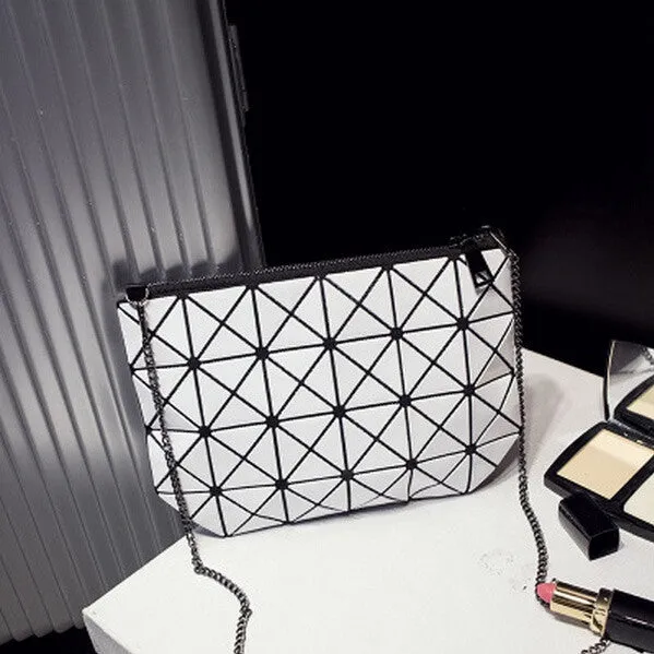 Women Fashion Fold Over Handbags Madam Geometric Goint Plaid Tote Casual Clutch Bags Messenger Bag Shoulder Bags Bolso Bao Bao