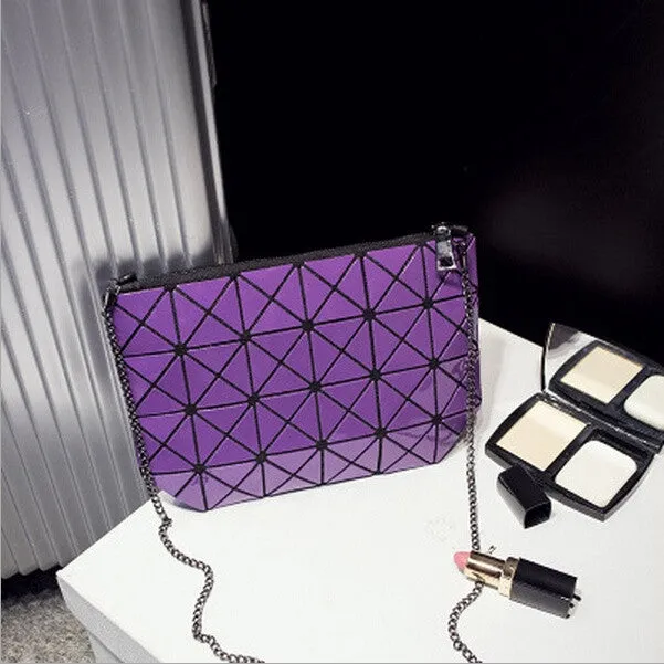 Women Fashion Fold Over Handbags Madam Geometric Goint Plaid Tote Casual Clutch Bags Messenger Bag Shoulder Bags Bolso Bao Bao