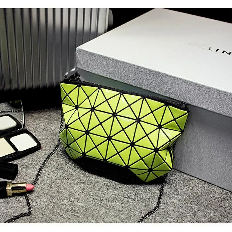 Women Fashion Fold Over Handbags Madam Geometric Goint Plaid Tote Casual Clutch Bags Messenger Bag Shoulder Bags Bolso Bao Bao