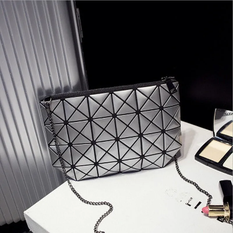 Women Fashion Fold Over Handbags Madam Geometric Goint Plaid Tote Casual Clutch Bags Messenger Bag Shoulder Bags Bolso Bao Bao