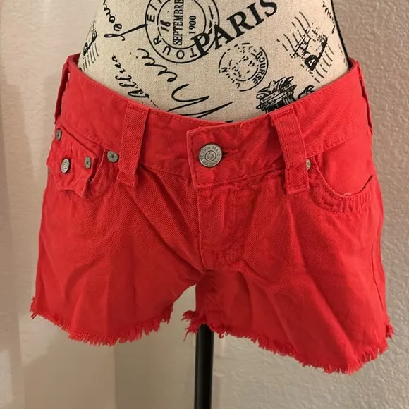 Women's True Religion Red Jeans Shorts