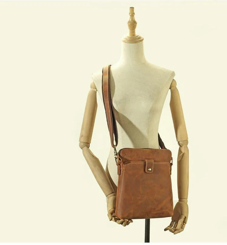 Woosir Mens Leather Shoulder Bags Brown