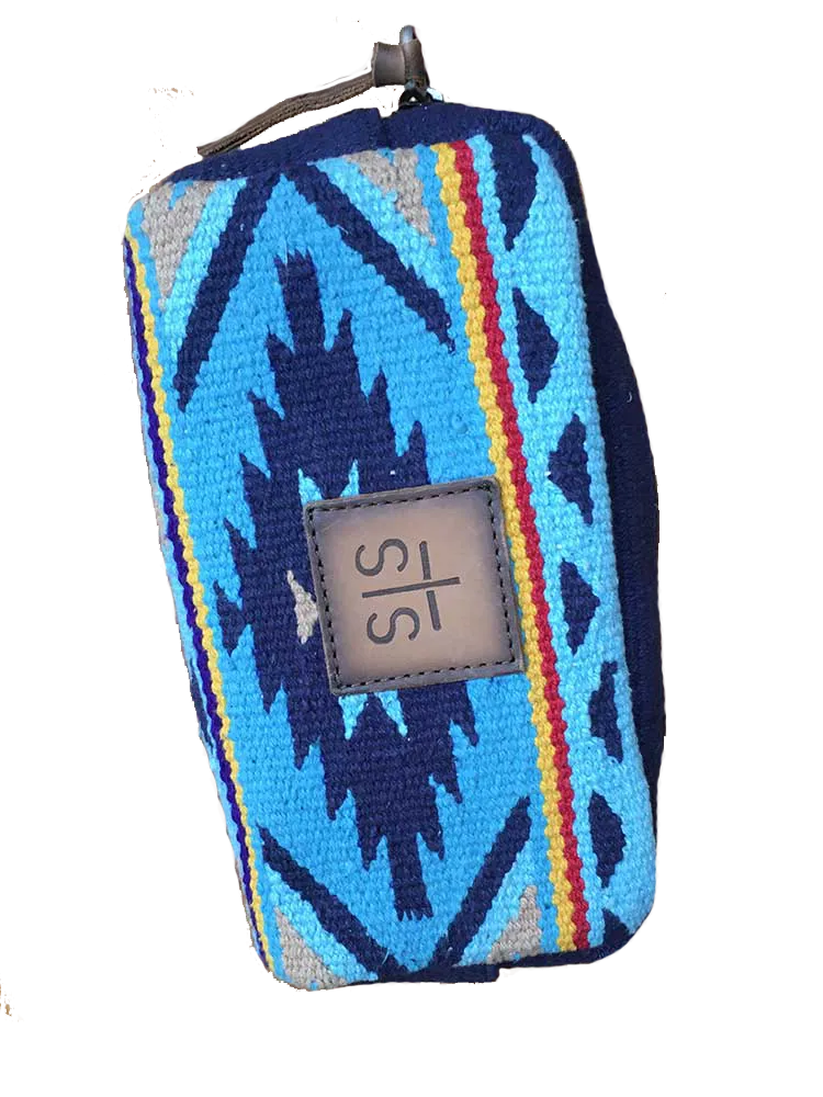 Woven Fabric Zip-Around Cosmetic Bag