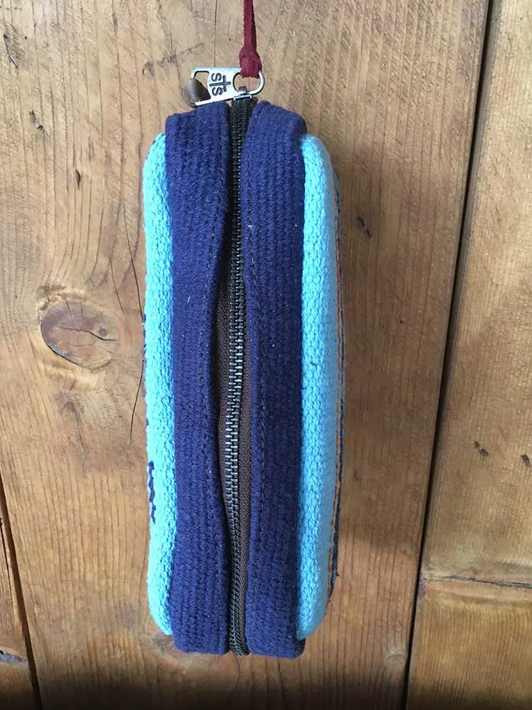 Woven Fabric Zip-Around Cosmetic Bag