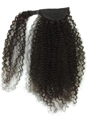 Wrap Around 100% Human Hair Ponytail in Kinky Curly 12"