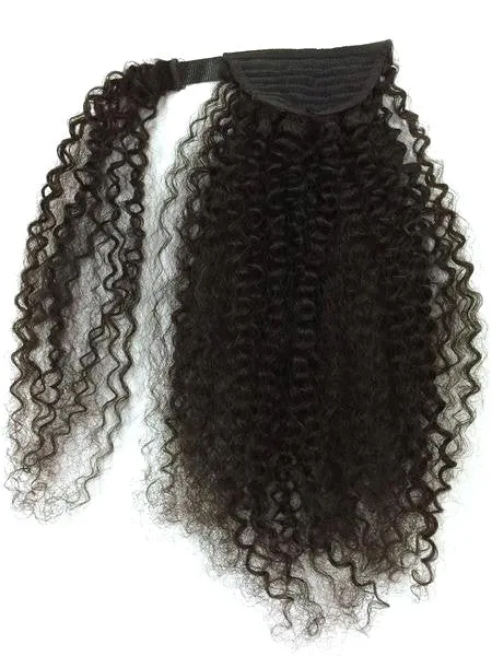 Wrap Around 100% Human Hair Ponytail in Kinky Curly 14"