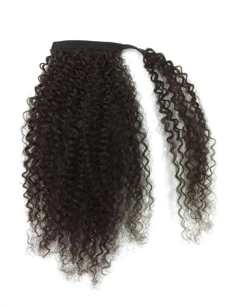 Wrap Around 100% Human Hair Ponytail in Kinky Curly 14"