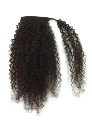 Wrap Around 100% Human Hair Ponytail in Kinky Curly 14"