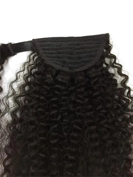 Wrap Around 100% Human Hair Ponytail in Kinky Curly 14"