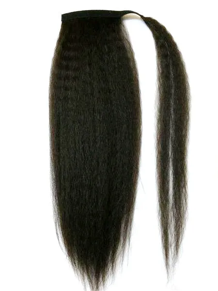 Wrap Around 100% Human Hair Ponytail in Kinky Straight 14"