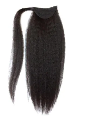 Wrap Around 100% Human Hair Ponytail in Kinky Straight 14"