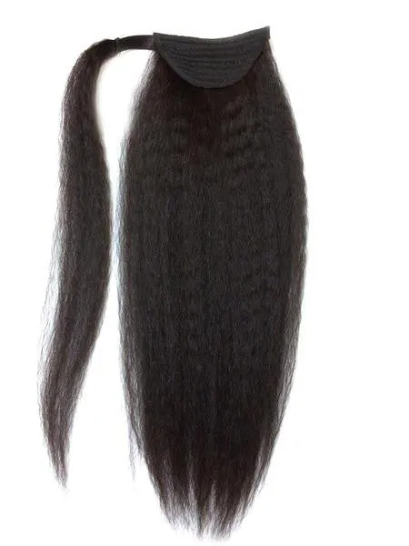 Wrap Around 100% Human Hair Ponytail in Kinky Straight 14"