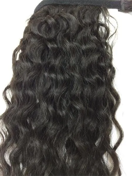 Wrap Around 100% Human Hair Ponytail in Kinky Wave 22" - Extra Thick- 180 Grams
