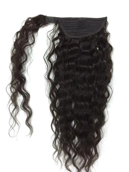 Wrap Around 100% Human Hair Ponytail in Kinky Wave 22" - Extra Thick- 180 Grams