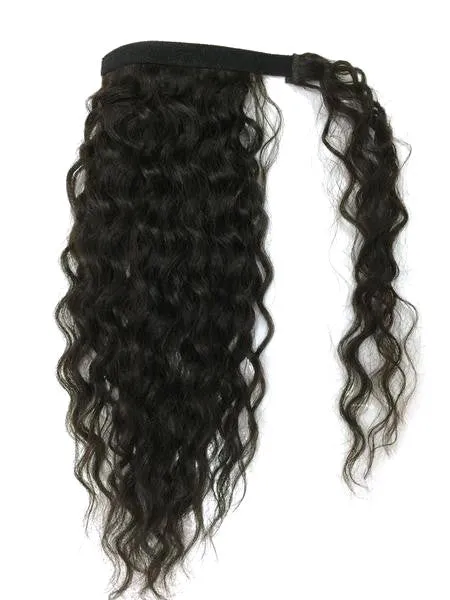 Wrap Around 100% Human Hair Ponytail in Kinky Wave 22" - Extra Thick- 180 Grams
