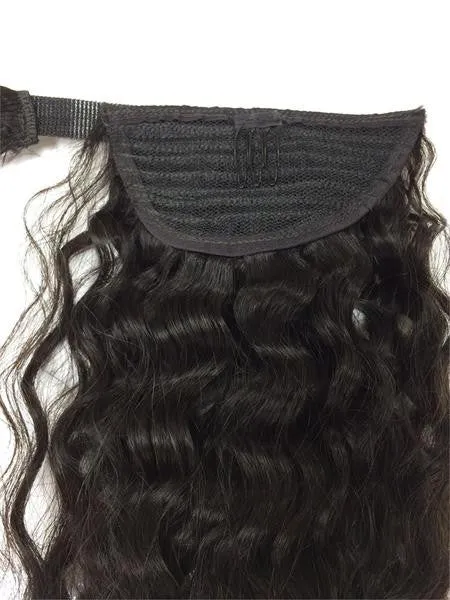 Wrap Around 100% Human Hair Ponytail in Kinky Wave 22" - Extra Thick- 180 Grams