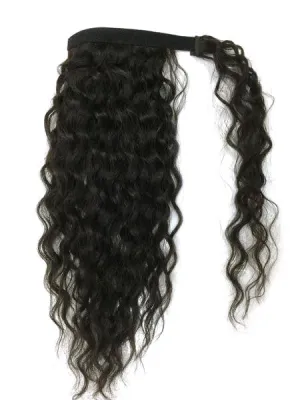 Wrap Around 100% Human Hair Ponytail in Kinky Wave 22" - Extra Thick- 180 Grams