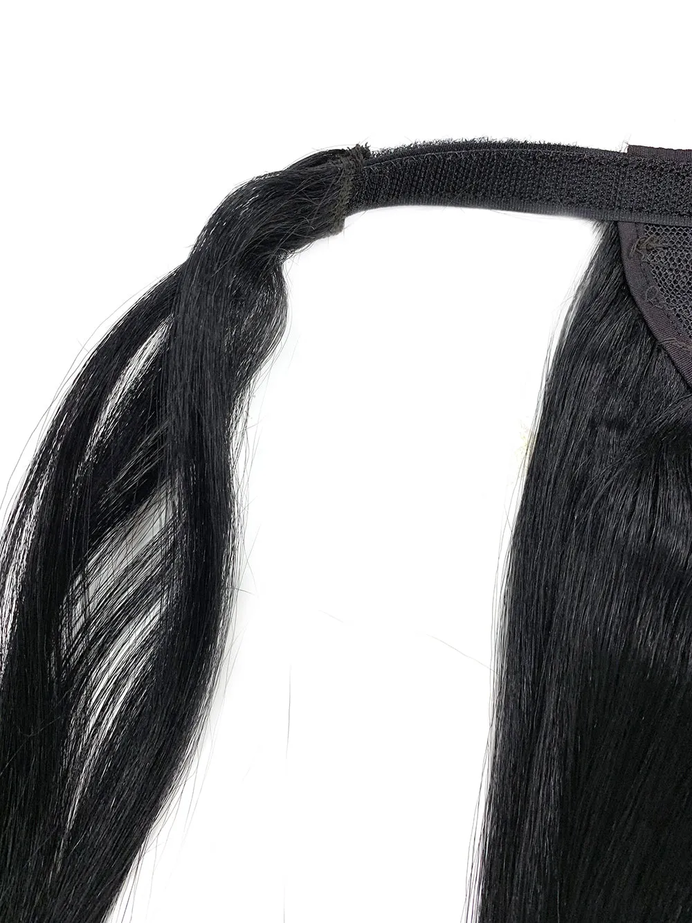 Wrap Around 100% Human Hair Ponytail in Yaki Perm Straight 18"