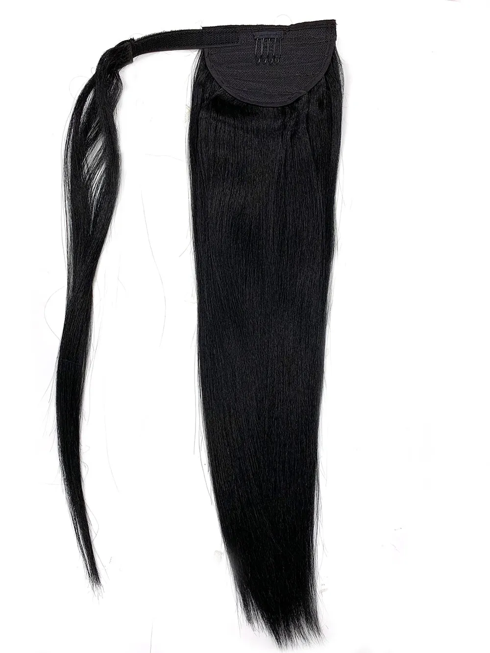 Wrap Around 100% Human Hair Ponytail in Yaki Perm Straight 18"