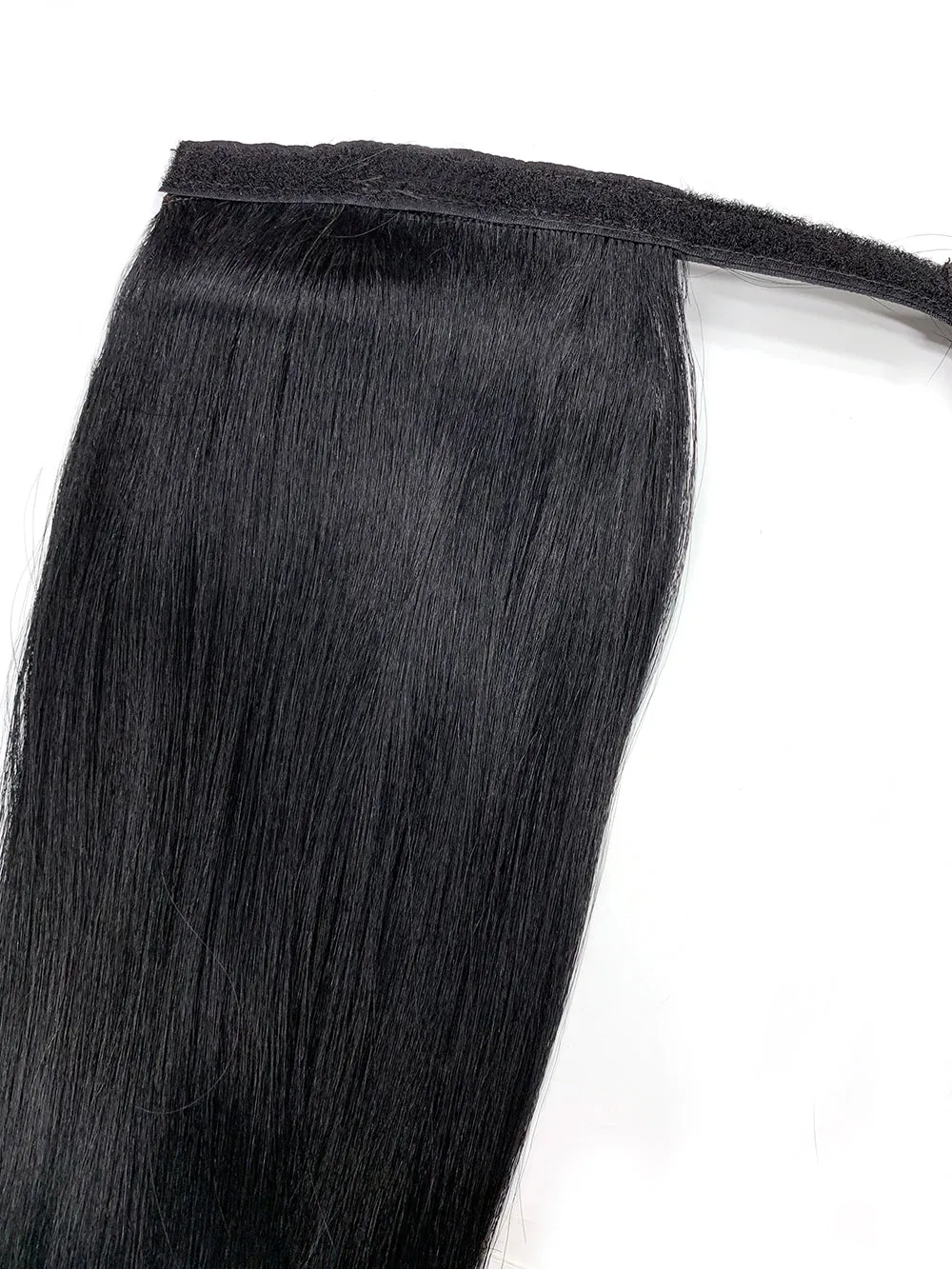 Wrap Around 100% Human Hair Ponytail in Yaki Perm Straight 18"