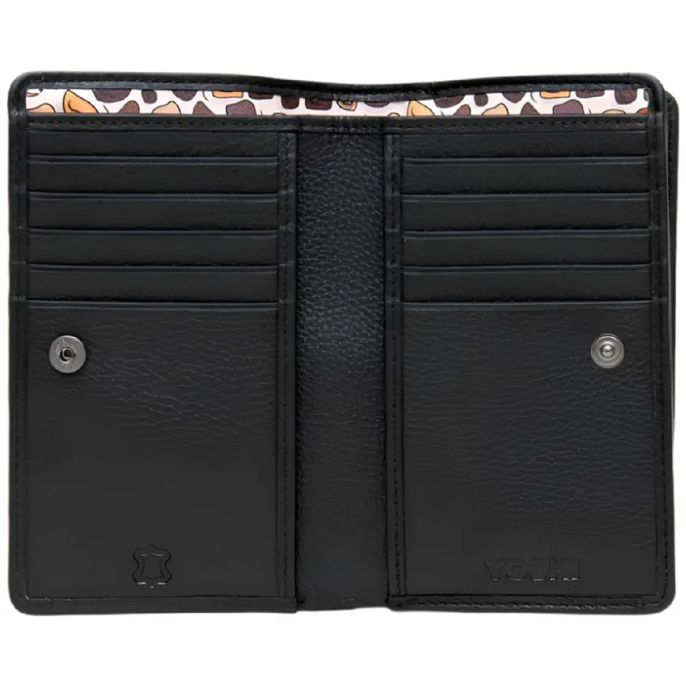 Yoshi Mothers Pride Zip Around Black Leather Purse
