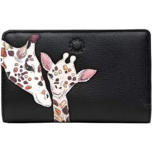 Yoshi Mothers Pride Zip Around Black Leather Purse