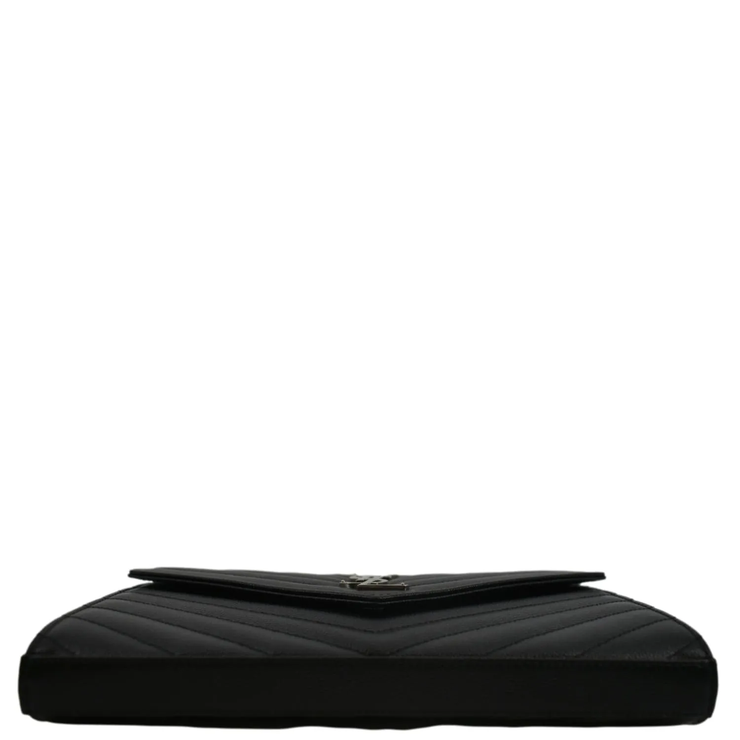 YVES SAINT LAURENT Cassandre Chain Wallet Leather Crossbody Bag Black